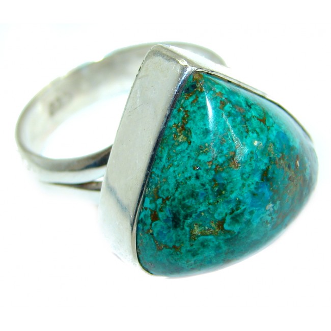 Turquoise .925 Sterling Silver handmade Ring size 7 adjustable