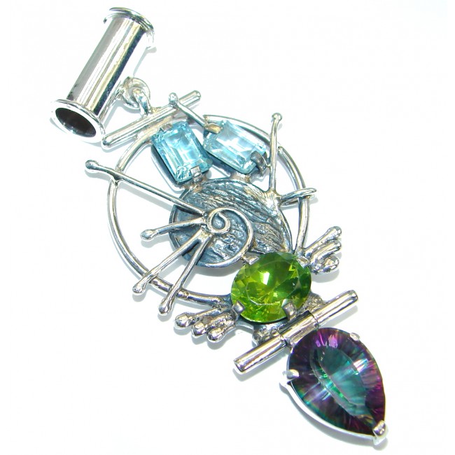 Under the Sea Rainbow Magic Topaz .925 Sterling Silver handcrafted Pendant