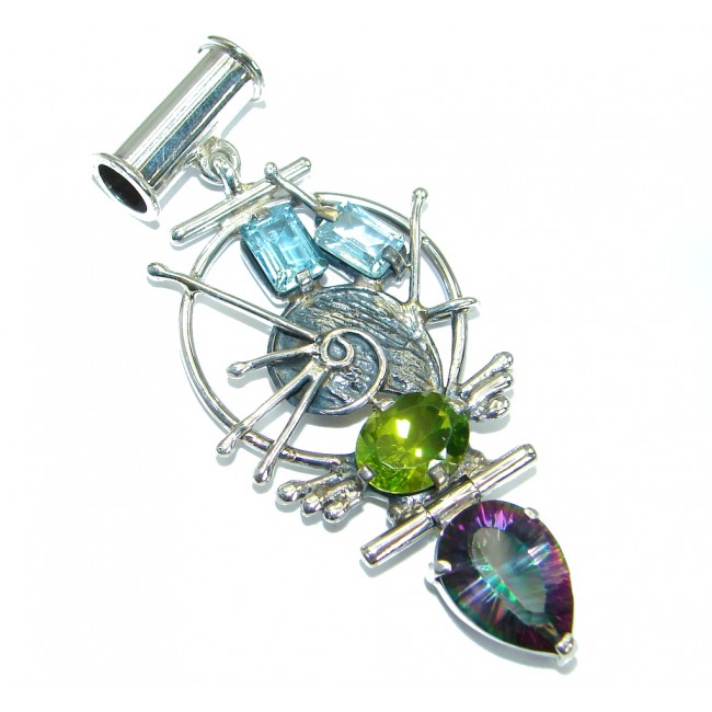 Under the Sea Rainbow Magic Topaz .925 Sterling Silver handcrafted Pendant