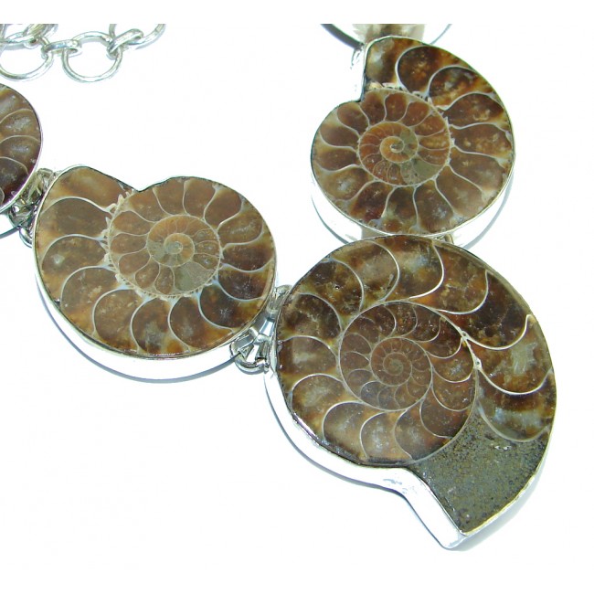 93.3 g Aura Of Beauty genuine Ammonite .925 Sterling Silver handcrafted Necklace