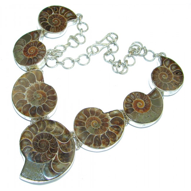 93.3 g Aura Of Beauty genuine Ammonite .925 Sterling Silver handcrafted Necklace