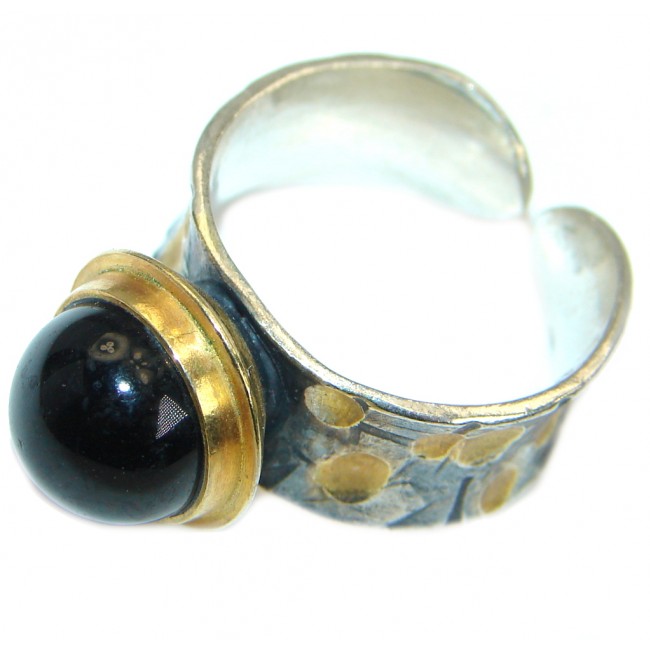 Majestic Authentic Onyx .925 Sterling Silver handmade Ring s. 6 adjustable
