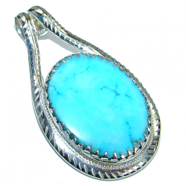 Authentic Turquoise .925 Coral Sterling Silver handmade pendant