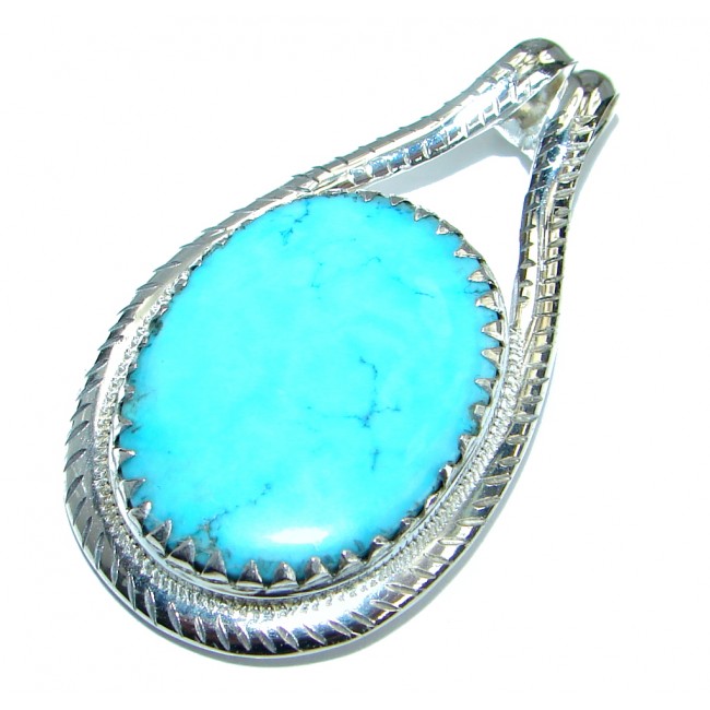 Authentic Turquoise .925 Coral Sterling Silver handmade pendant