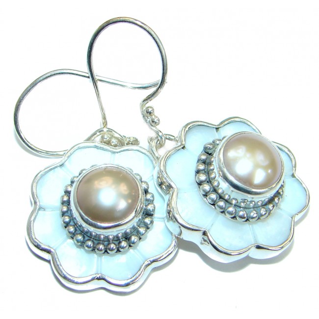 Delicate Beauty Blister Pearl .925 Sterling Silver Earrings