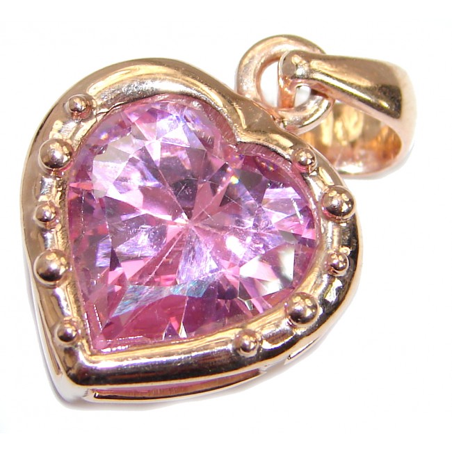 Perfect Pink Topaz Rose Gold over .925 Sterling Silver handcrafted Pendant