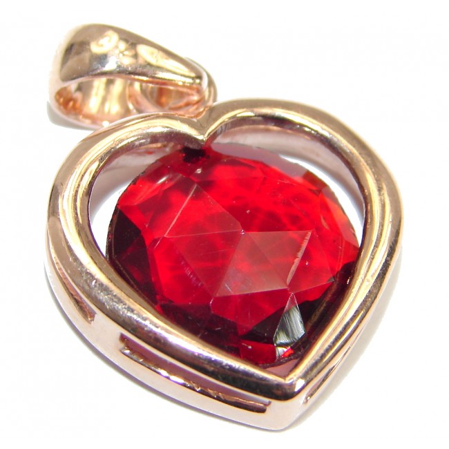 Perfect LOVE Red Topaz .925 Sterling Silver handcrafted Pendant