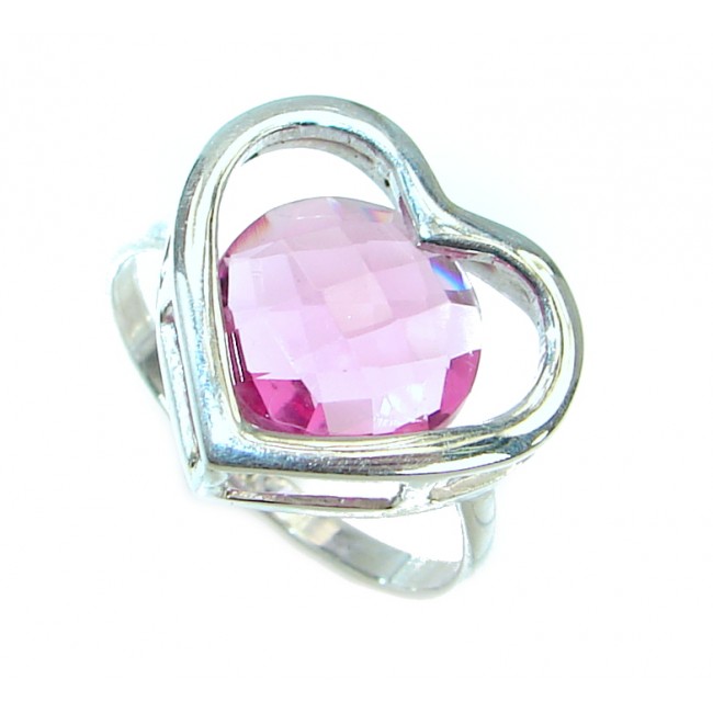 My True Love Pink Topaz .925 Silver handcrafted Ring s. 7 1/4
