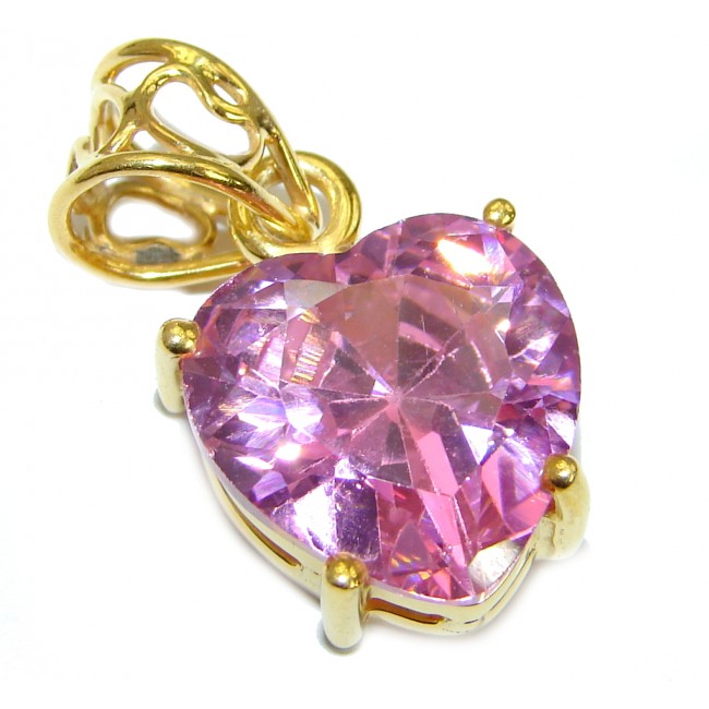 Perfect Pink Topaz 14K Rose Gold over .925 Sterling Silver handcrafted Pendant