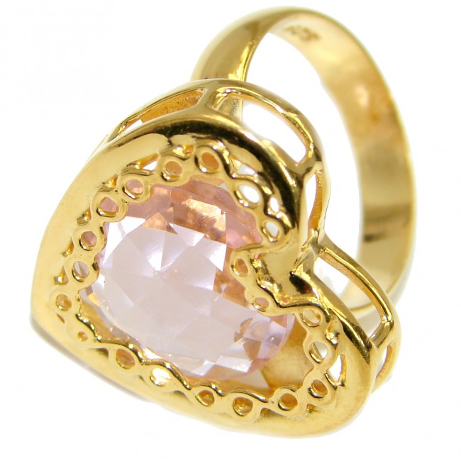 My Love Light Pink Topaz 14K Gold over .925 Silver Ring s. 7 1/2