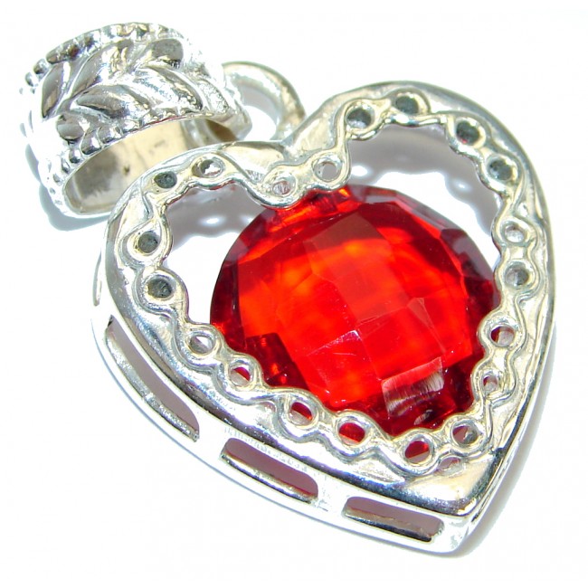 Perfect Red Topaz .925 Sterling Silver handcrafted Pendant