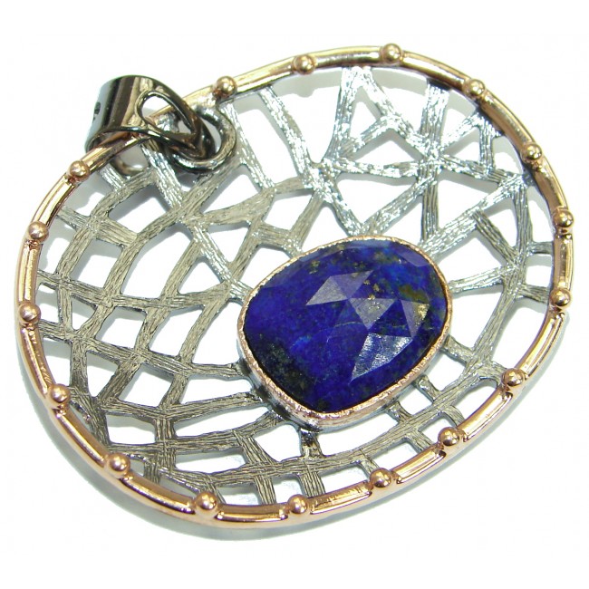 Lapis Lazuli Rose gold over .925 Sterling Silver handmade earrings