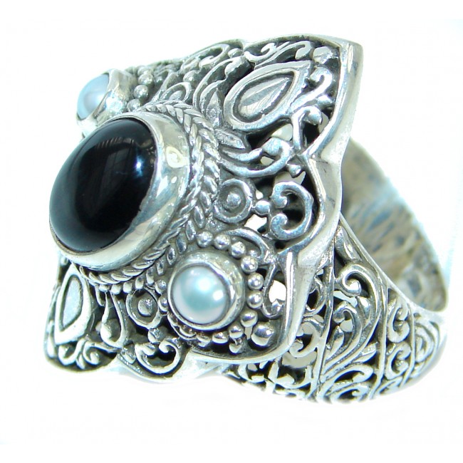 Majestic Authentic Onyx .925 Sterling Silver handmade Ring s. 8