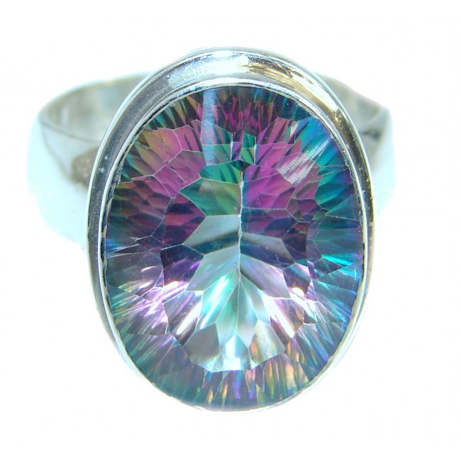 Bold Exotic Magic Topaz .925 Sterling Silver handmade Ring s. 10 1/4