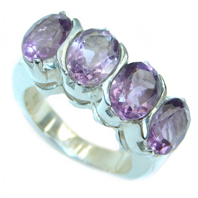 Authentic Amethyst .925 Sterling Silver handmade Ring size 7