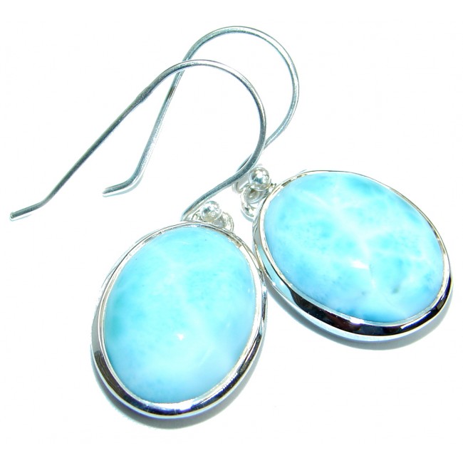 Caribbean Beauty Blue Larimar .925 Sterling Silver earrings