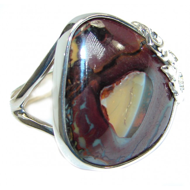 Australian Koroit Opal .925 Sterling Silver handcrafted Ring size 8 adjustable