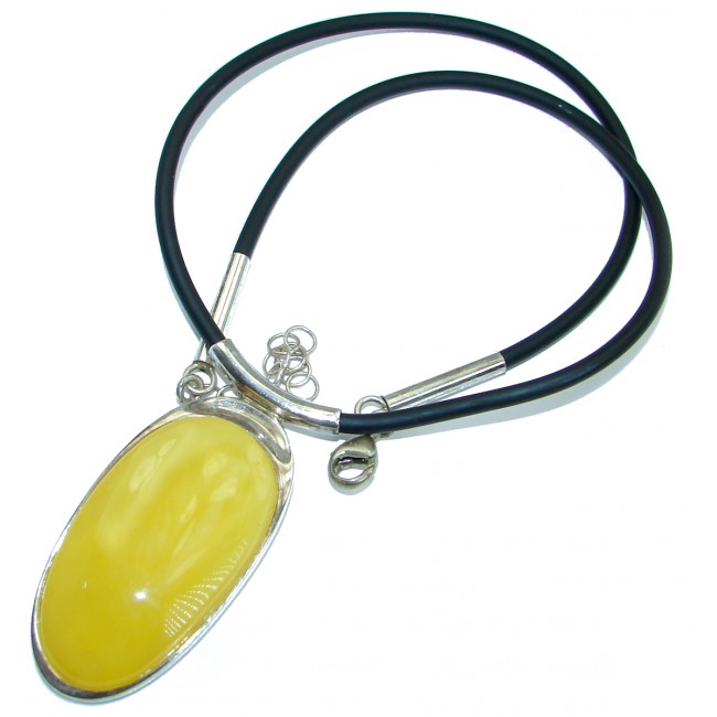 Huge Natural Butterscotch Baltic Amber .925 Sterling Silver HANDMADE necklace