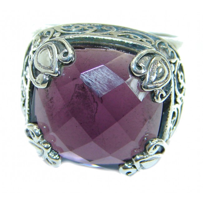 Authentic Amethyst .925 Sterling Silver handmade Ring size 7 1/4