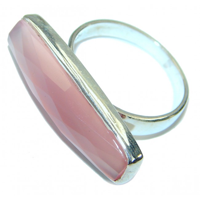 Rose Quartz .925 Sterling Silver ring s. 8