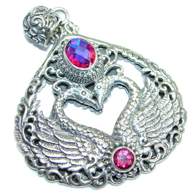 Royal Pink Magic Topaz .925 Sterling Silver handmade Pendant