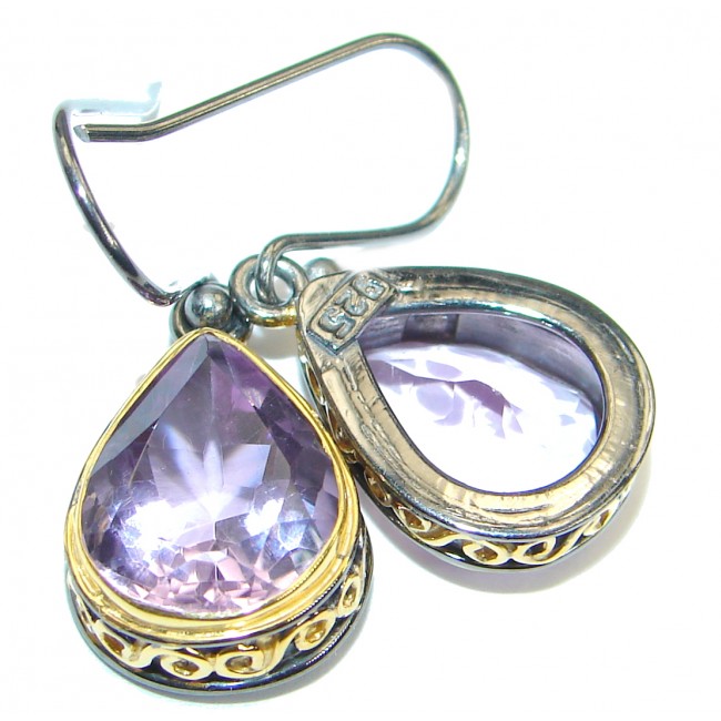 Perfect genuine Amethyst .925 Sterling Silver handmade earrings
