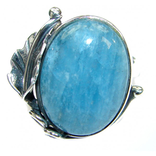 Passiom Fruit Natural Aquamarine .925 Sterling Silver Ring s. 6 adjustable