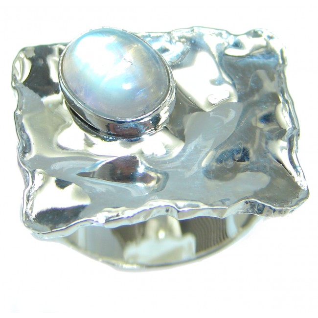 Energazing Moonstone .925 Sterling Silver handmade Ring size 5