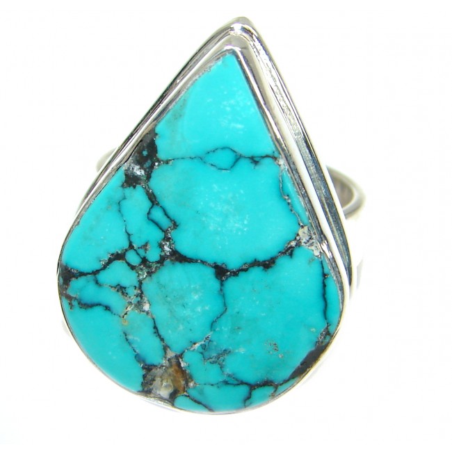 Genuine Turquoise .925 Sterling Silver handmade Ring s. 7