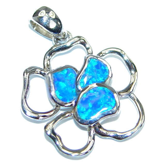 Great Japanese Opal Cubic Zirconia .925 Sterling Silver Pendant