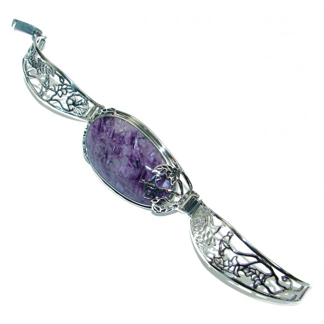 Lavender Dreams Authentic Siberian Charoite .925 Sterling Silver handmade Bracelet