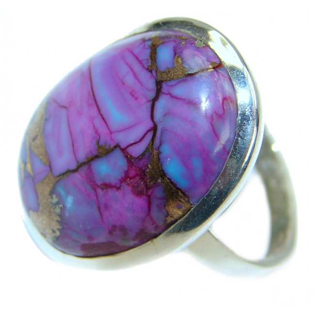 Purple Turquoise .925 Sterling Silver handmade Ring s. 10