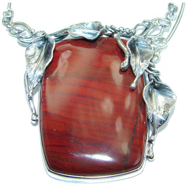 Back to Nature Beautiful Red Jasper .925 Sterling Silver handcrafted Necklace