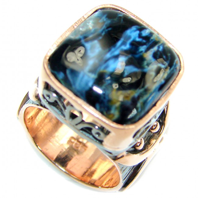 Silky Pietersite Gold over .925 Sterling Silver handmade Ring size 6 3/4
