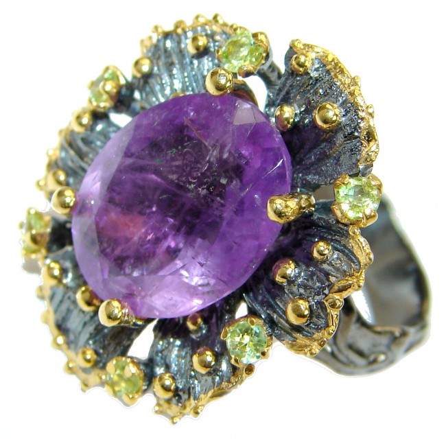 Energazing genuine Amethyst 14K Gold over .925 Sterling Silver Ring size 7