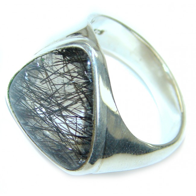 Bali Dream Tourmalinated Quartz .925 Sterling Silver handmade Ring s. 10