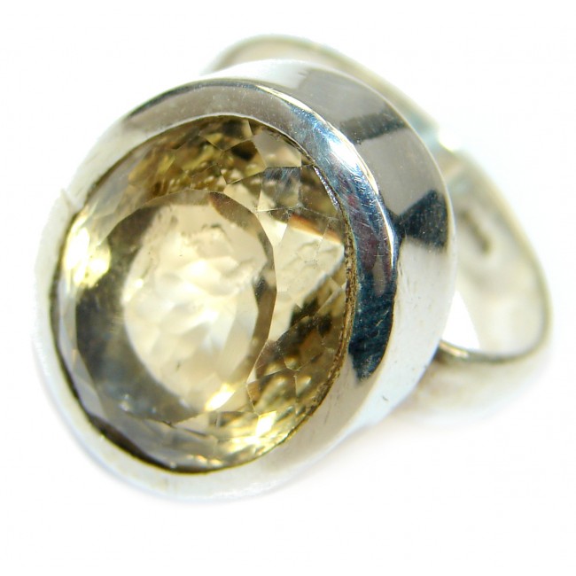 Genuine Citrine .925 Sterling Silver Cocktail Ring size 7