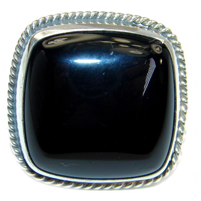 Majestic Authentic Onyx .925 Sterling Silver handmade Ring s. 6 1/2
