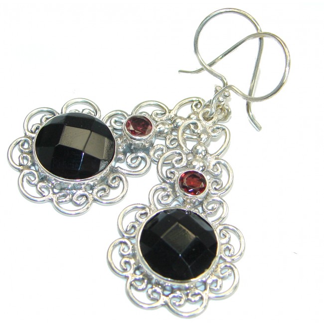One in the world Onyx .925 Sterling Silver handmade earrings