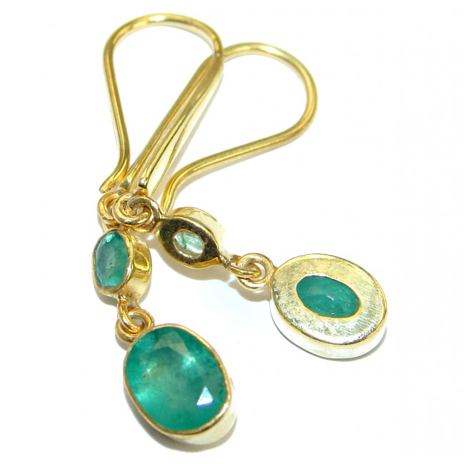 Authentic Emerald Gold plated over .925 Sterling Silver handmade earrings