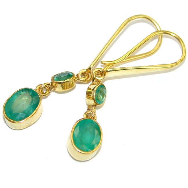 Authentic Emerald Gold plated over .925 Sterling Silver handmade earrings