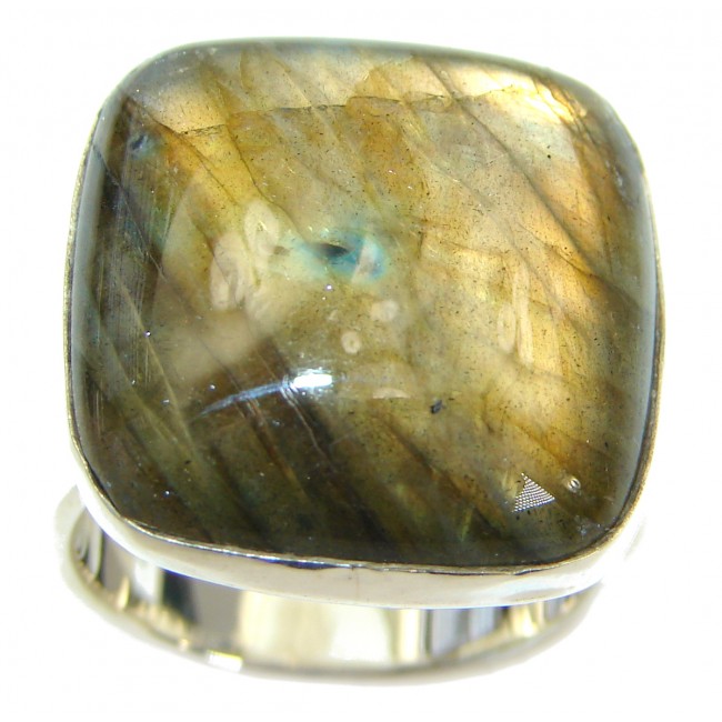 Silky Labradorite .925 Sterling Silver handmade Ring s. 8