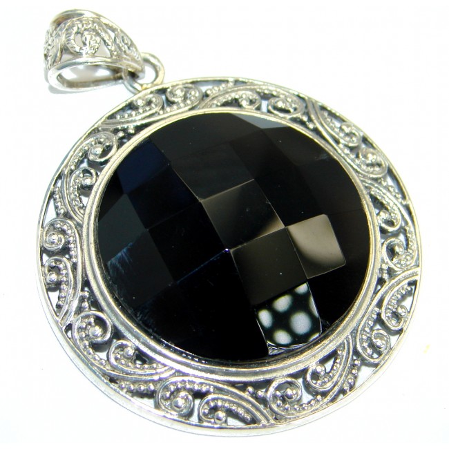 Black Onyx .925 Sterling Silver handmade Pendant