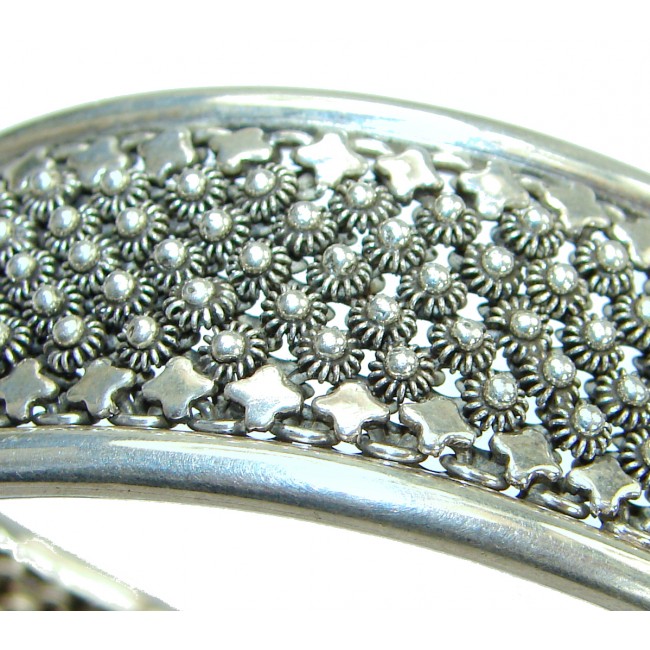 Large Bali Design handcrafted .925 Sterling Silver Bracelet / Cuff