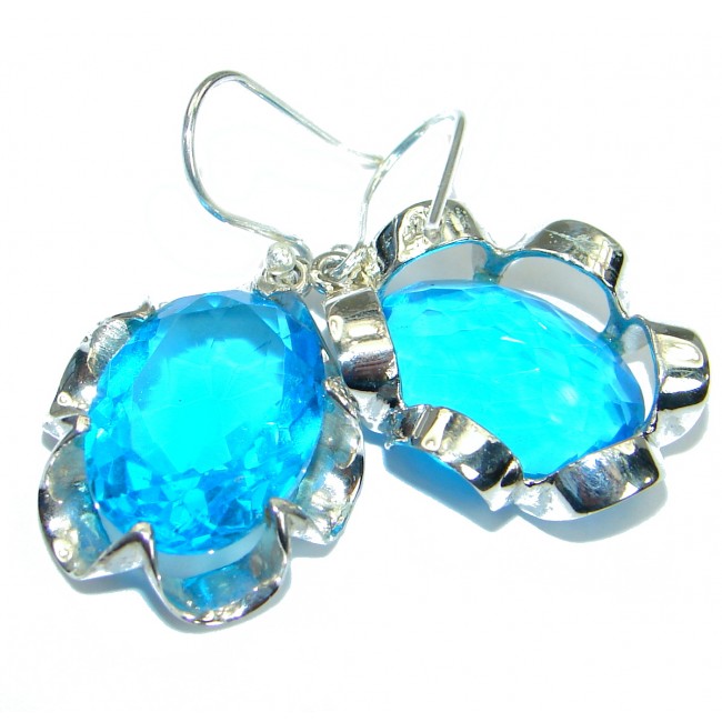 Perfect Blue Quartz .925 Sterling Silver handmade earrings