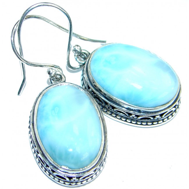 Caribbean Blue Larimar .925 Sterling Silver handcrafted earrings