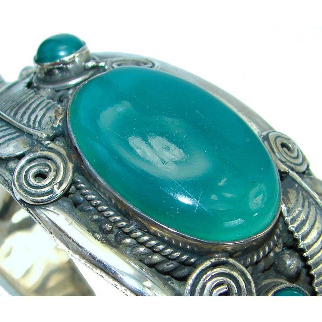 Free Spirit Botswana Agate oxidized .925 Sterling Silver handmade Bracelet / Cuff