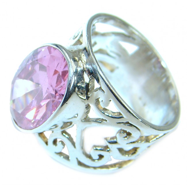 Classy Pink Topaz .925 Silver Ring s. 7 1/2