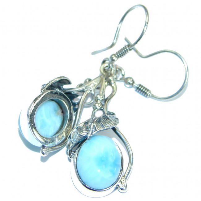 Caribbean Blue Larimar .925 Sterling Silver handcrafted earrings
