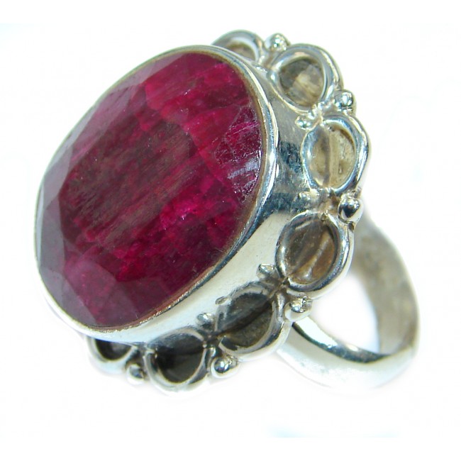 Simple Style lab. Ruby .925 Sterling Silver ring; s. 8
